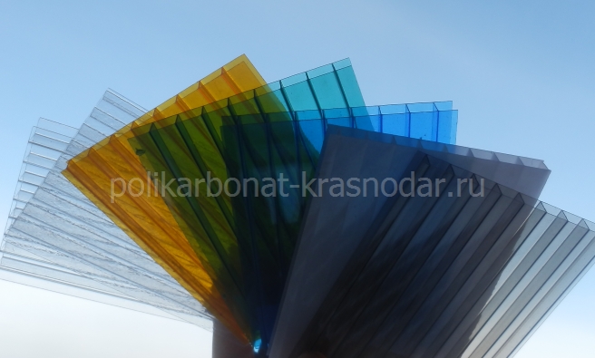 Сотовый поликарбонат толщиной 8 мм в Краснодаре - цвета